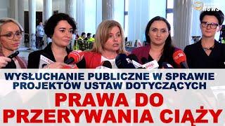 Wysłuchanie publiczne w sprawie projektów ustaw dotyczących prawa do przerywania ciąży - 15.05.2024