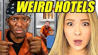 Americans React To SIDEMEN STAY AT WORLDS WEIRDEST HOTELS