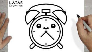 How to Draw a Cute Alarm Clock Easy Drawings