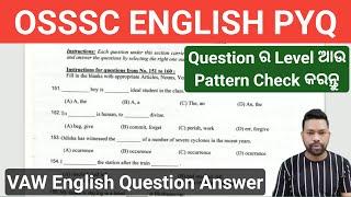 OSSSC Previous Year English Questions Solution  VAWHEW 2016  By Sunil Sir