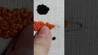Hand Embroidery French Knot Snowman