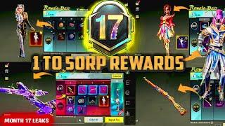 MONTH 17 ROYAL PASS  1 TO 50 RP REWARDS  M17 ROYAL PASS LEAKS  M17 ROYAL PASS PUBG MOBILEBGMI