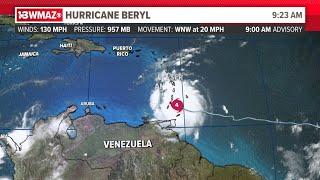 9 AM Tropics Update Hurricane Beryl bounces back to Category 4 status