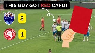 The moment when a SHOCKING Red Card is SHOWN Sailors Battle Young Lions with 10 Men 