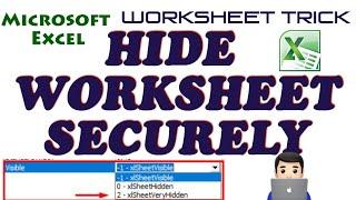 How to Hide Excel Worksheet Securely  No One Can See a Hidden WorkSheet in Microsoft Excel Workbook