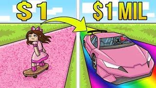 Minecraft 1 DOLLAR CAR VS 1000000 DOLLAR SUPER CAR Crafting Mini-Game