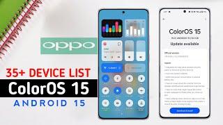 Oppo ColorOS 15 Update  35+ Device  Android  15 New Update