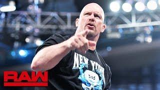 Stone Cold Steve Austin breaks glass on Raw at MSG Raw Sept. 9 2019