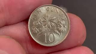 SINGAPORE 1990 10 TEN CENTS Coin VALUE + REVIEW