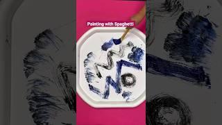 Sensory Painting with spaghetti #shorts #TuffTray