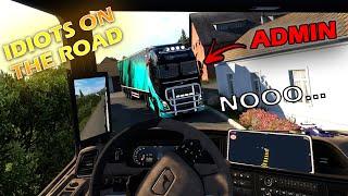 IDIOTS on the road #35 - ADMIN BANNED ME FOR 2 WEEKS  FUNNY MOMENTS  TruckersMP Moza