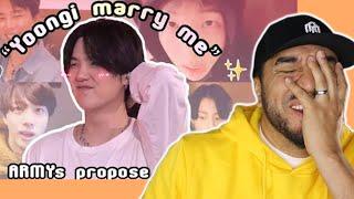 Dad reacts to BTS being proposed to by ARMYs & Yoongi marry me saga  Dads First Reactions 