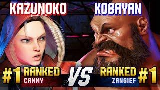 SF6 ▰ KAZUNOKO #1 Ranked Cammy vs KOBAYAN #1 Ranked Zangief ▰ High Level Gameplay