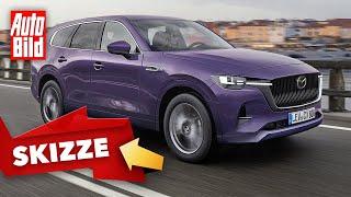 Mazda CX-80 2023  Mazda bringt ein SUV mit sieben Sitzen  Skizze