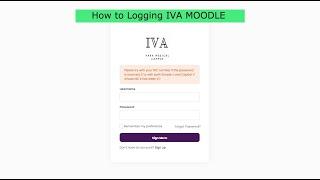 How to Logging IVA Moodle
