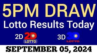 Lotto Result Today 5pm Draw September 5 2024 Swertres Ez2 PCSO Live Result