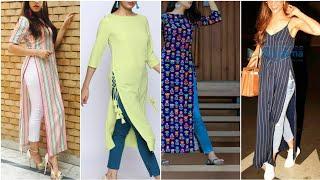 Straight long kurtikurta ideas for collegeoffice going girl   kurti Idea for summer wear