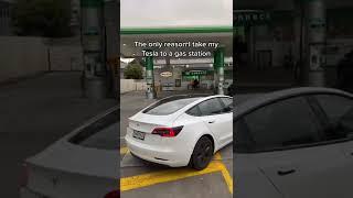  Why I take my Tesla to the Gas Station? #shorts #tesla #model3 