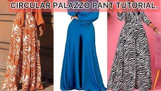 Circular Palazzo Pant Cutting And Stitching Tutorial  How To Cut And Sew A Flare Palazzo Pant.