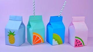 origami paper juice box    diy cute box