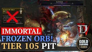 T105 Pit Immortal Frozen Orb Sorcerer. Slither Boss No Holy Bolts Permanent Flameshield Season 4