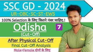 SSC GD Odisha cut off 2024  ssc gd Odisha Category & General Naxal district wise final cutoff 2024