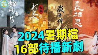 2024年暑期檔16部新劇開播！《長相思2》定檔7月，張晚意兩部《錦繡安寧》《柳舟記》先後開播，王鶴棣《大奉打更人》、檀健次《四方館》都已定檔！大家最期待第7部！#長相思2#楊紫#檀健次#蝦談娛醬