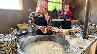 Kazakh cooks HORSE meat  BESHPARMAQ Delicious  Traditional Kazakh Foods