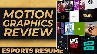 Why I hired this Motion Graphics Designer  Esports Resume Review