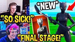 STREAMERS *GO CRAZY* UNLOCKING *MAX LEVEL* BLACK LYNX OUTFIT - Fortnite FUNNY Moments