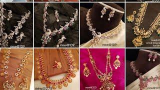 Latest CZ Necklace one gram gold necklace designs Trendy necklace designs