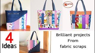 AMAZING 4 DIY Ideas that you can make from scraps  Bag sewing tutorial