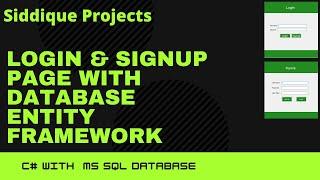 How to Create Login & Signup Page in C# with Entity Framework with SQL Database