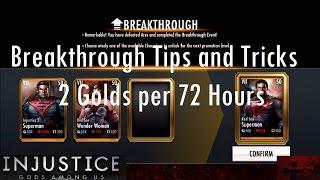 Injustice Gods Among Us iOS - Breakthrough Tips and Tricks 2 Golds per 72 Hours