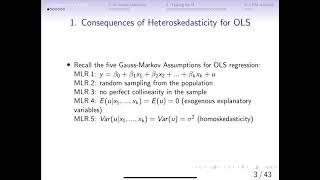 8.1 Consequences of Heteroskedasticity for OLS