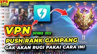 KENAPA PUSH RANK PAKAI VPN BISA DAPAT MUSUH NOOB SEASON 26 PAKAI APK VPN MOBILE LEGEND TERBARU 2022