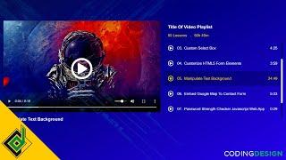 Video Playlist Gallery Like Udemy and Skillshare  HTML CSS JavaScript