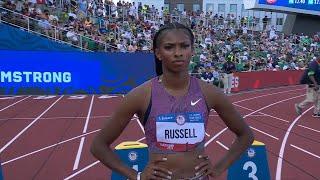 Masai Russell set world lead and Olympic Trials record  U.S. Olympic Track & Field Trials