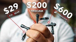 Lav Mic Comparison  $29 FTF Gear vs. $200 Tascam DR-10L vs. $600 Sennheiser G4