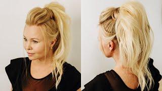15 min chick volume ponytail for a wide square or round face. Extensions ponytail for fine hair.