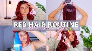 MY RED HAIR ROUTINE  Hair Care Styling Tools + Tips & Tricks