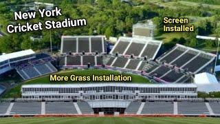 New York Cricket Stadium Screen Installed Finally  Modular Stadium In Nassau County Near Completion