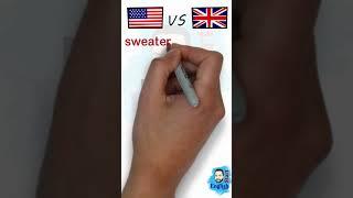 American English VS British English part1 #shorts اللهجة الامريكية والبريطانية