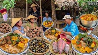 Bún Ốc Chả Rau Bắp Chuối Đậu Hũ  Quán Ăn Sáng Của Mẹ Nhộn Nhịp Miền Quê  Snail noodles