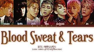 BTS 방탄소년단 Blood Sweat & Tears 피 땀 눈물 Japanese Version Lyrics Color Coded Lyrics EngRomKan