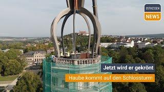 FULDA Die Krone sitzt 600.000 Euro teure Haube auf dem Schlossturm ist installiert