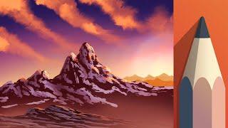 Autodesk Sketchbook Mobile Mountain Sunset Tutorial