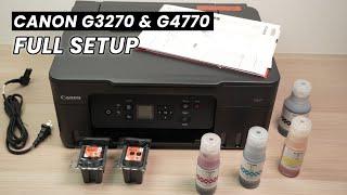 How to SETUP Canon PIXMA MegaTank G3270 & G4770 Printer Install Ink Paper Wi-Fi Connect Scan..