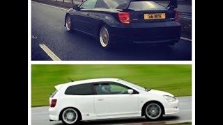 215bhp Honda Civic Type R JDM K20A Vs. 190bhp Toyota Celica 2zz VVTLI