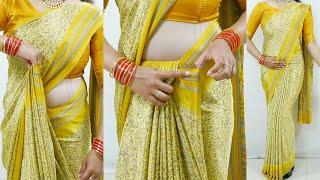 Crepe saree draping tutorial for beginners  Office wear saree draping guide step by step  Sari